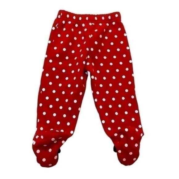 Disney Minnie Mouse Red Polka Dot Footies Pants Size 6-9 Months - Picture 11 of 12